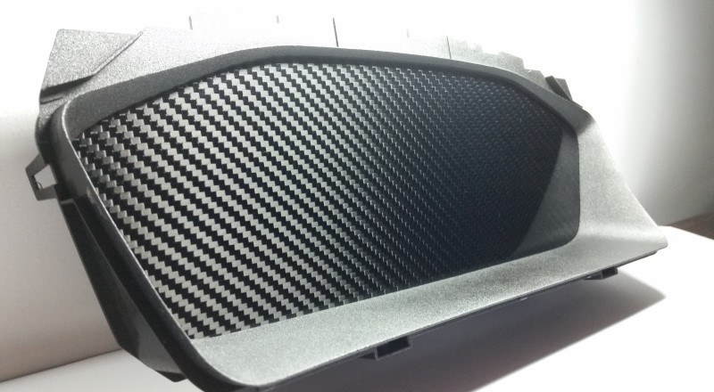 A Blank Custom Cluster built for a Mitsubishi Evolution 8 to hold Gauges or a Display Dash Left 2