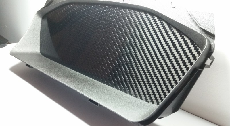 A Blank Custom Cluster built for a Mitsubishi Evolution 8 to hold Gauges or a Display Dash Right