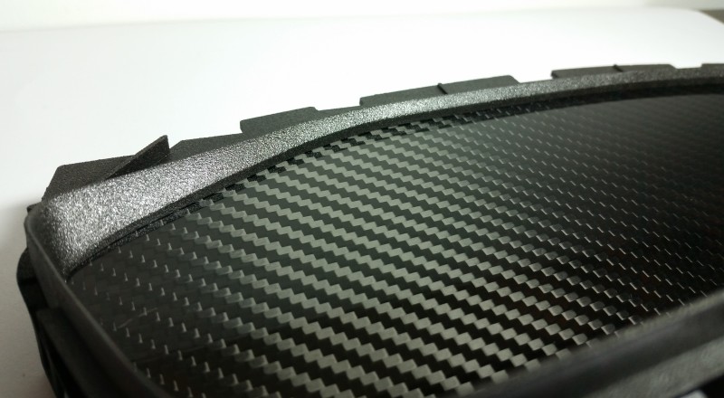 A Blank Custom Cluster built for a Mitsubishi Evolution 8 to hold Gauges or a Display Dash Flat Left Close up