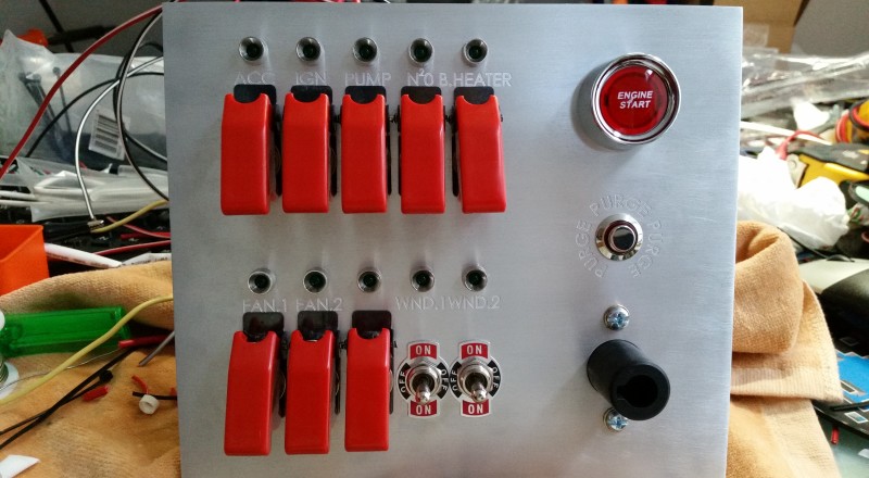 Custom Nissan R32 Skyline brushed Aluminium Switch Panel Front