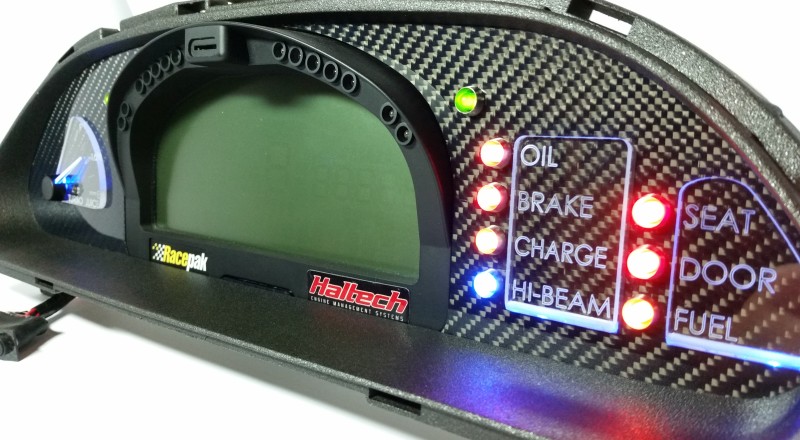 A Custom Cluster Built for A Nissan S13,180sx or 240sx to hold a Racepak IQ3 Display Dash Turbo Juice Right Blue 1