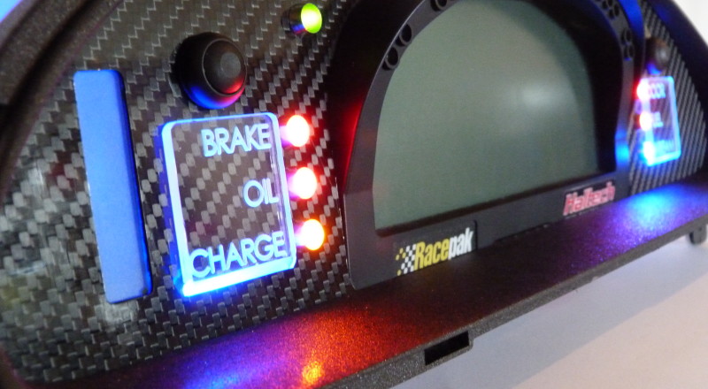 Custom S13 180sx 240sx Cluster with a Racepak IQ3 Display Dash Factory Odometer Left Close Up