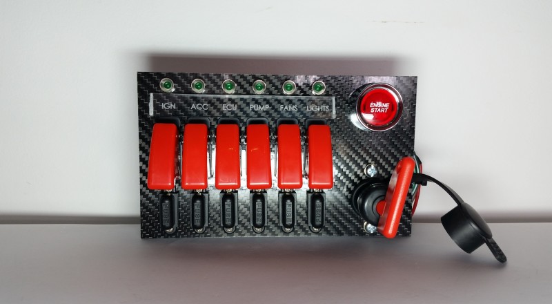 A Custom Switch Panel Built for A Nissan S13,180sx or 240sx to be installed in the factory radio location Front