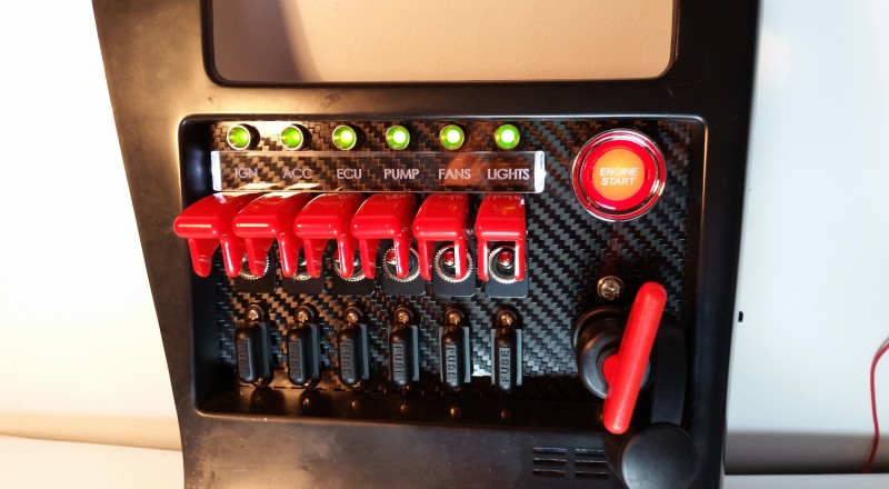 A Custom Switch Panel Built for A Nissan S13,180sx or 240sx to be installed in the factory radio location 1