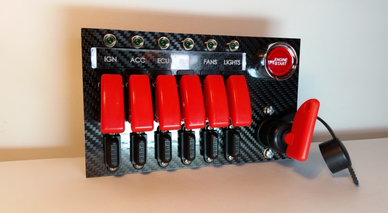 A Custom Switch Panel Built for A Nissan S13,180sx or 240sx to be installed in the factory radio location Left view off
