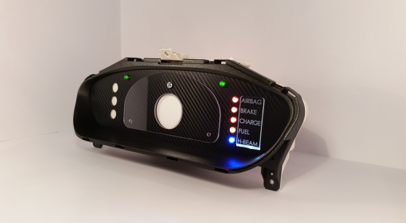 A Custom Nissan S14 Silvia 240sx Cluster built for a Motec SDL3 Display Right Middle