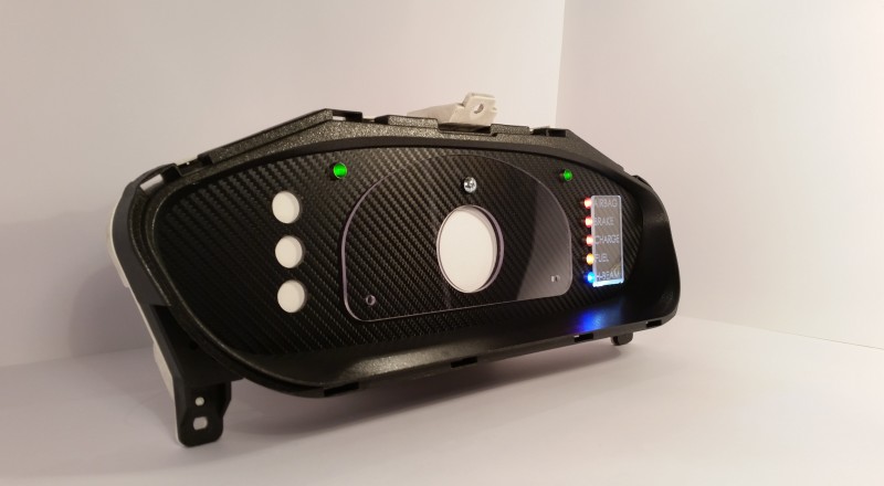 A Custom Nissan S14 Silvia 240sx Cluster built for a Motec SDL3 Display Left Lower