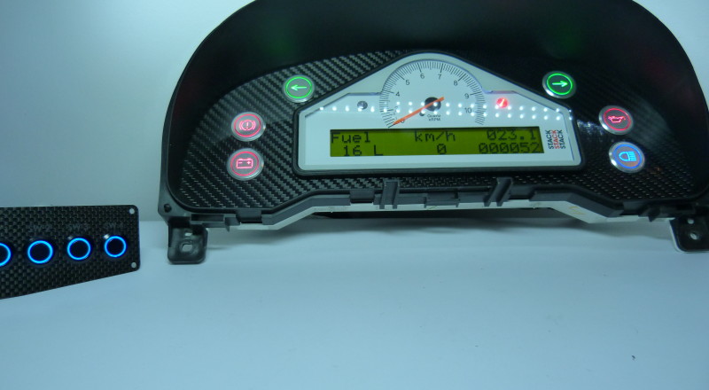 Custom Nissan S15 Silvia 200sx Cluster with Stack Dash installed Front Bottom