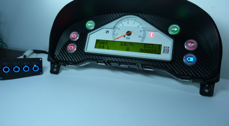 Custom Nissan S15 Silvia 200sx Cluster with Stack Dash installed FR