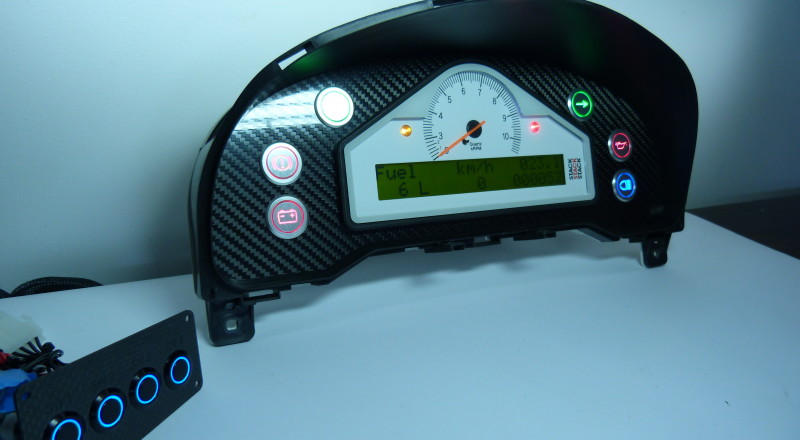 Custom Nissan S15 Silvia 200sx Cluster with Stack Dash installed Front Left