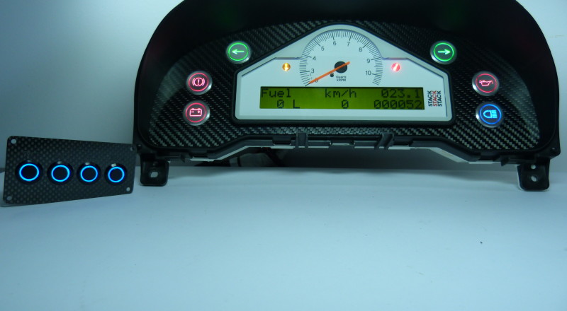 Custom Nissan S15 Silvia 200sx Cluster with Stack Dash installed Front