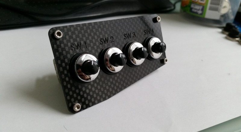 Mini Carbon Fiber Switch Panel 4 push buttons