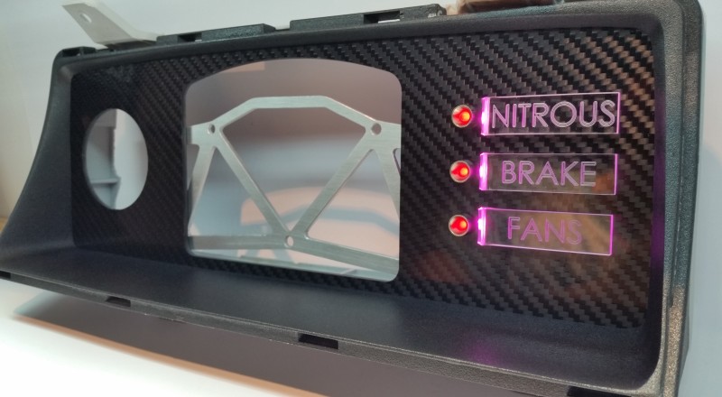 Nissan Patrol Y60 Custom Cluster with Motec c125 digital display dash 60mm gauge and custom illumination Right illuminated