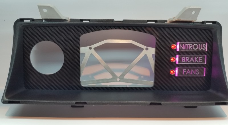 Nissan Patrol Y60 Custom Cluster with Motec c125 digital display dash 60mm gauge and custom illumination Front illuminated