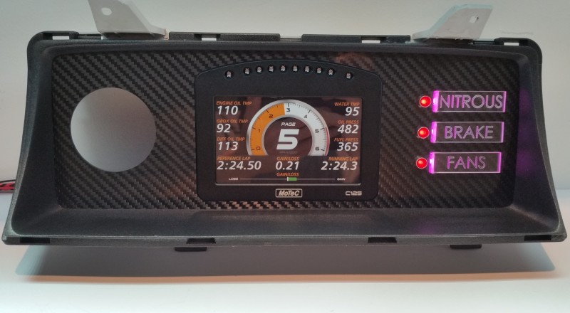 Nissan Patrol Y60 Custom Cluster Motec C125 Front View