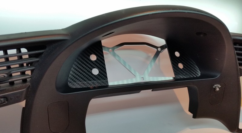 S2000 Custom Carbon Cluster for MoTeC C125 Display Dash Left View