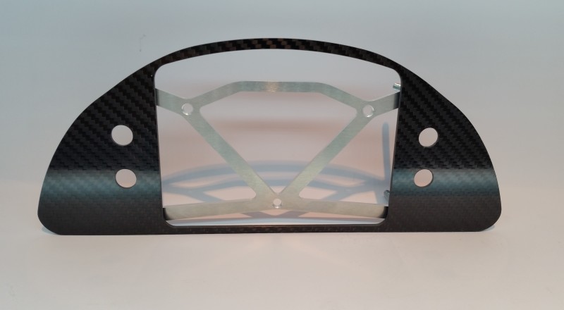 S2000 Custom Carbon Cluster for MoTeC C125 Display Dash Front View No Surround
