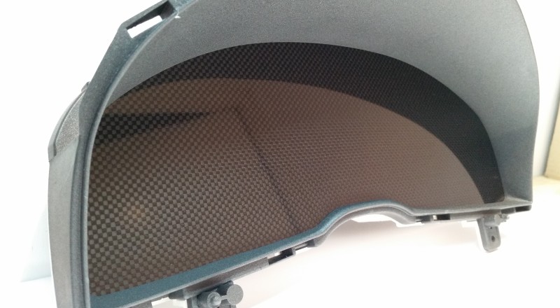 R34 Custom Cluster Blank Carbon Lower Left View