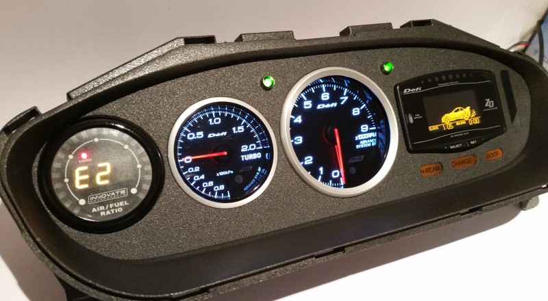 240sx Defi Custom Cluster Front Left View S14