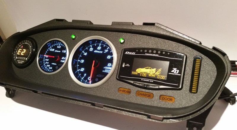 240sx Defi Custom Cluster Front Right View S14
