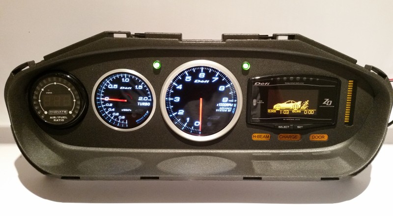 240sx Defi Custom Cluster Front up View S14