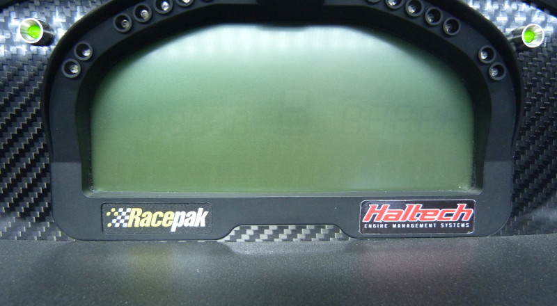 Evolution 8 Racepak Haltech IQ3 Custom Cluster Front Close View