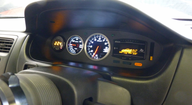 S14 240sx Custom Cluster Defi Right view installed