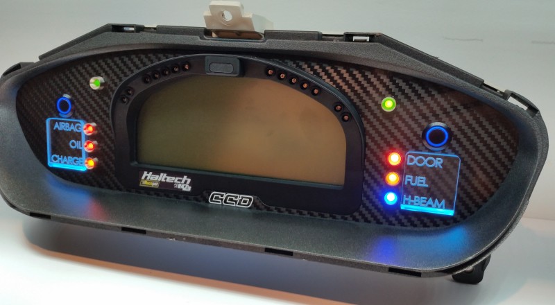 s14 240sx Custom Cluster Racepak Aqua Right View