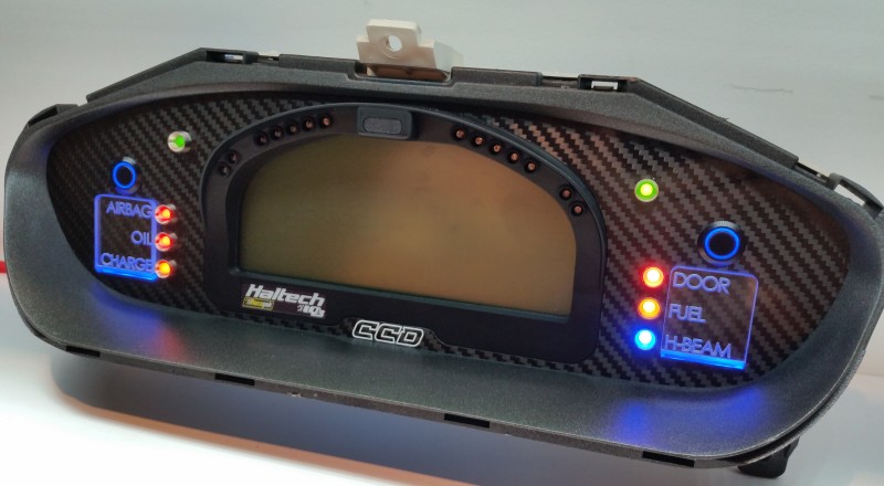 s14 240sx Custom Cluster Racepak Blue Right View