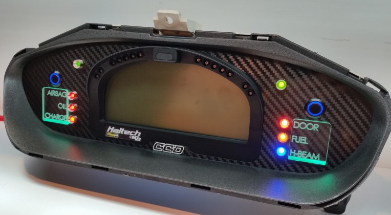 s14 240sx Custom Cluster Racepak Green Right View