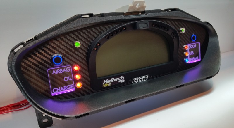 s14 240sx Custom Cluster Racepak Purple Left View