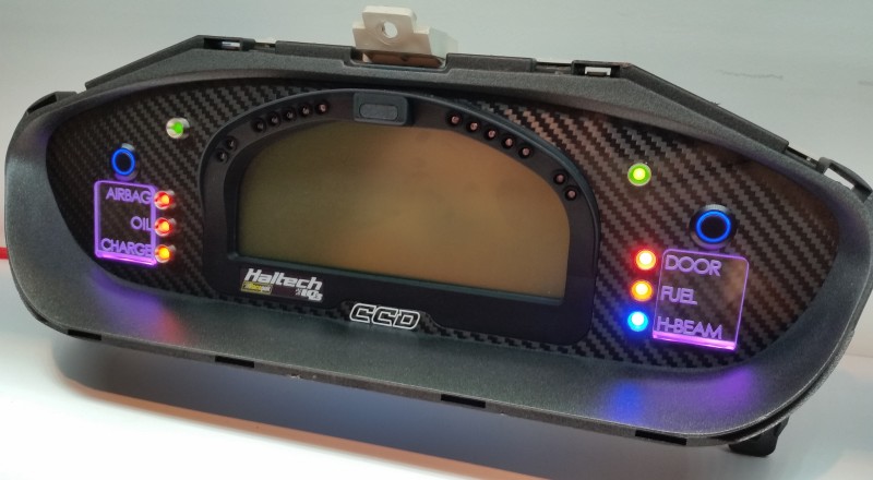 s14 240sx Custom Cluster Racepak Purple Right View