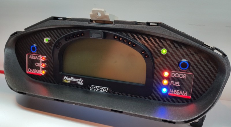 s14 240sx Custom Cluster Racepak Red Right View