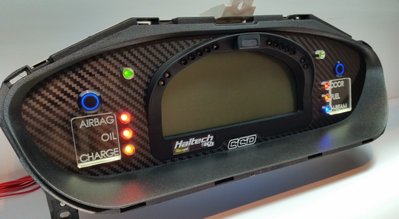 s14 240sx Custom Cluster Racepak Yellow Left View