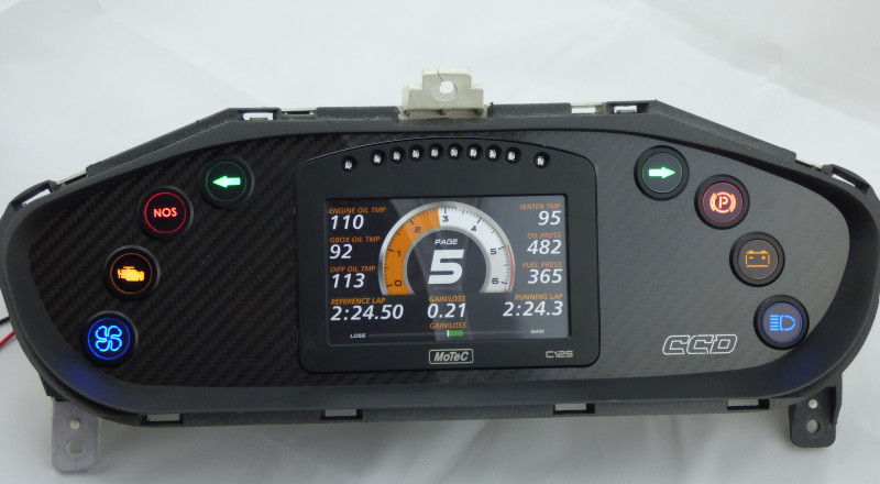 Nissan S14 240sx Custom Cluster Billet indicators C125 Motec Front